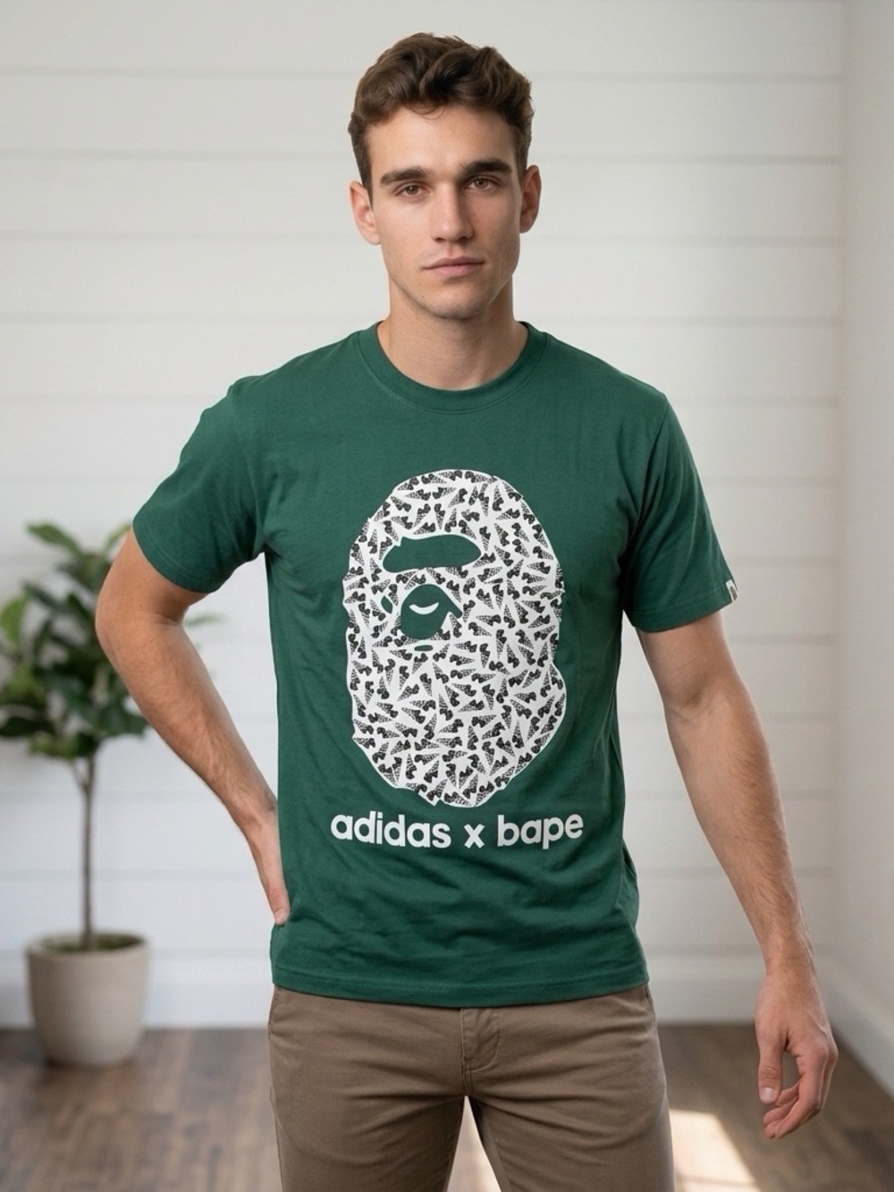 adidas x bape Green Graphic Tee